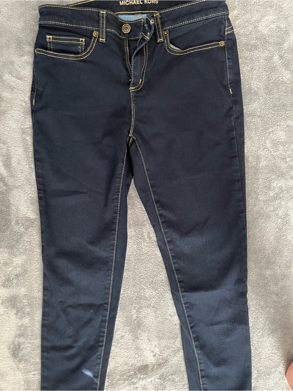 Michael Kors Dark Navy Skinny Jeans with Contrast Stitching